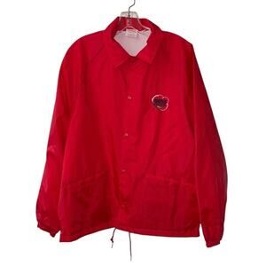 Vtg Memphis ARTCC FAA Jacket Red Nylon Windbreaker Cardinal USA Large Airport